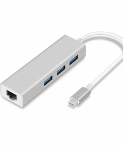 Adapter Type C na 3 USB 3.0 + RJ45 Gb JWD-T5 srebrni