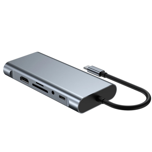 Adapter Type C na LAN Gb, SD card, TF, Type C, 4xUSB 3.0, Audio, HDMI i VGA 11 u 1 20cm kabl - Image 3