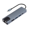 Adapter Type C na LAN Gb, Type C, 2xUSB 3.0 i HDMI 5u1 20cm kabl