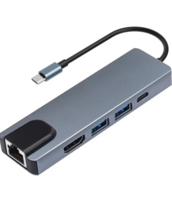 Adapter Type C na LAN Gb, Type C, 2xUSB 3.0 i HDMI 5u1 20cm kabl
