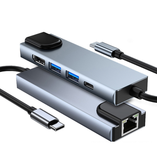 Adapter Type C na LAN Gb, Type C, 2xUSB 3.0 i HDMI 5u1 20cm kabl - Image 2