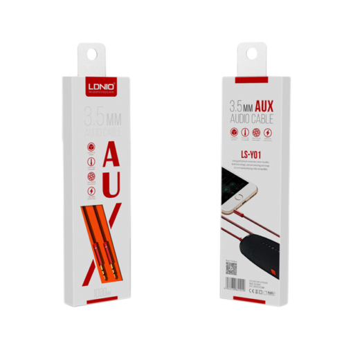 Audio kabl LDNIO LS-Y01 Aux 3.5mm crveni 1m - Image 2