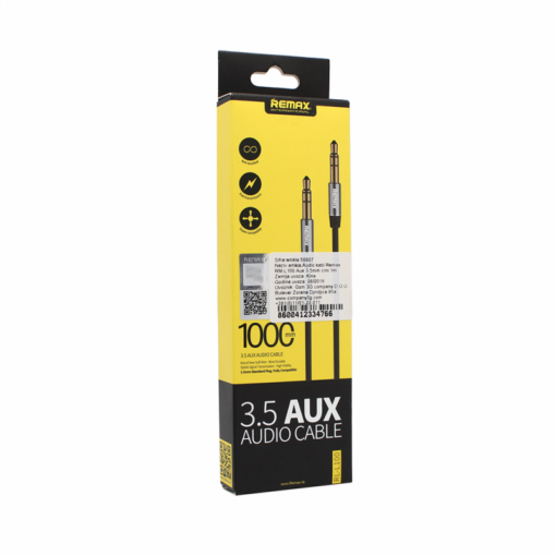 Audio kabl REMAX RM-L100 Aux 3.5mm crni 1m - Image 2