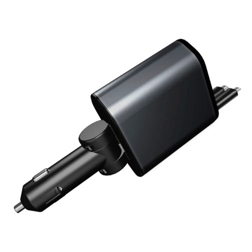 Auto punjac C1 4u1 PD 3A, USB 2.4A 120W (total) sa Type C/lightning kablom tamno sivi - Image 2