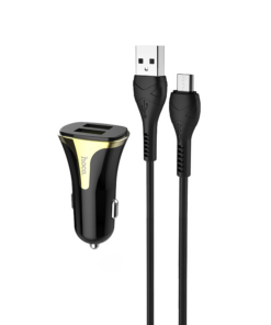 Auto punjac HOCO Z31 QC3.0 2xUSB sa micro USB kablom crni