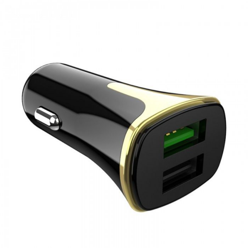 Auto punjac HOCO Z31 QC3.0 2xUSB sa micro USB kablom crni - Image 3