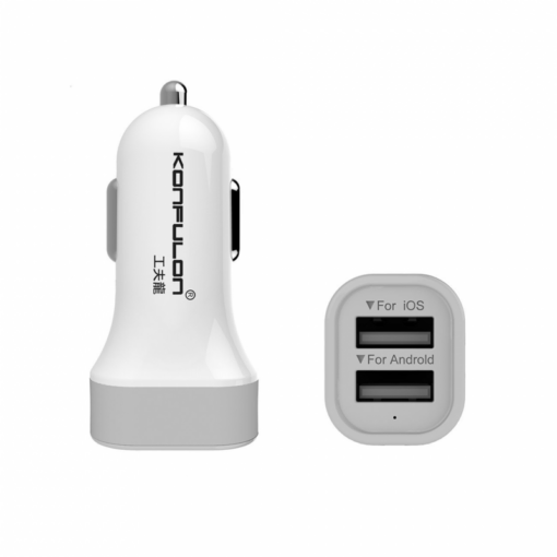 Auto punjac KONFULON C17 dual USB 5V 2.1A sivi - Image 2