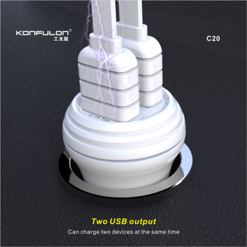 Auto punjac KONFULON C20 5V 3.1A Dual USB - Image 4