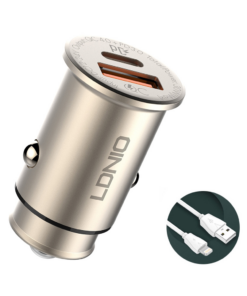 Auto punjac LDNIO C506Q PD, QC4+, 30W gold USB Lightning
