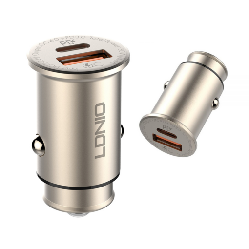 Auto punjac LDNIO C506Q PD, QC4+, 30W  gold USB Type C - Image 3