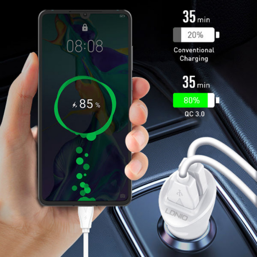 Auto punjac LDNIO C511Q 2xUSB QC3.0 5V/3A Type C - Image 5