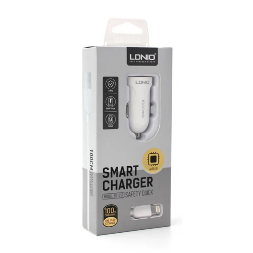 Auto punjac LDNIO DL-C17 2.4A sa iPhone Lightning kablom beli - Image 4