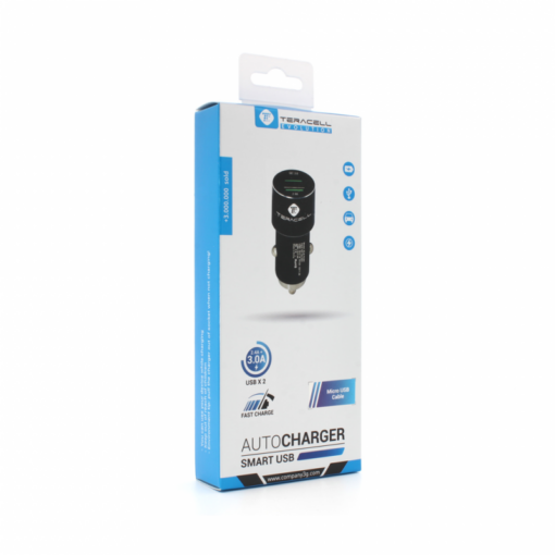 Auto punjac Teracell Evolution TC-05 2xUSB QC3.0 2.4A sa micro USB kablom crni - Image 3