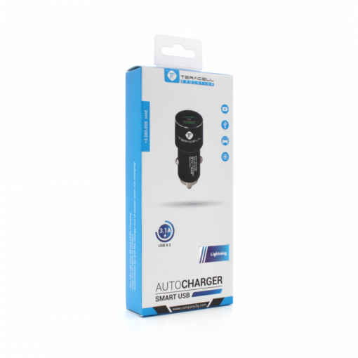 Auto punjac Teracell Evolution TC-06 2xUSB 3.1A sa iPhone lightning kablom crni - Image 3