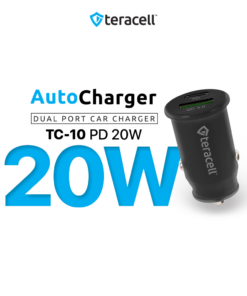 Auto punjac Teracell Evolution TC-10 PD 20W, USB QC3.0 15W sa lightning kablom crni