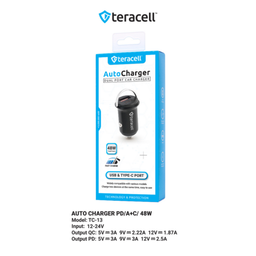 Auto punjac Teracell Evolution TC-13 PD 30W + USB QC3.0 18W, 48W (total) crni - Image 3