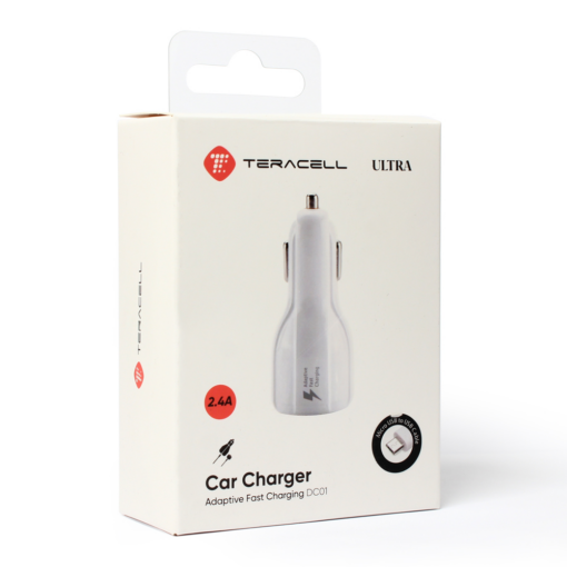 Auto punjac Teracell Ultra DC01 2.4A sa micro USB kablom beli - Image 4