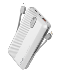 Back up baterija LDNIO PL1013, 10000mAh, 37Wh, 5V, 2.1A, 3u1 kabl bela