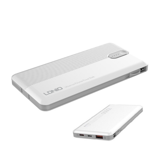Back up baterija LDNIO PL1013, 10000mAh, 37Wh, 5V, 2.1A, 3u1 kabl bela - Image 3