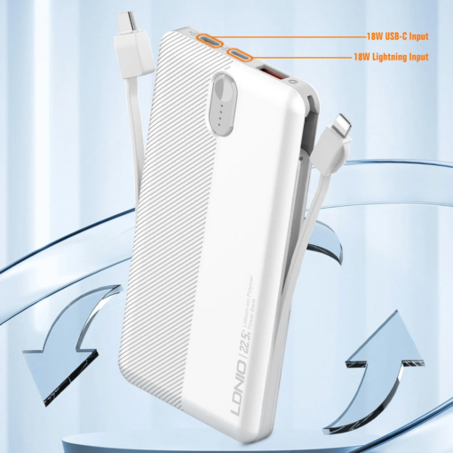 Back up baterija LDNIO PQ13, 10000mAh, 37Wh, 22.5W, bela - Image 2