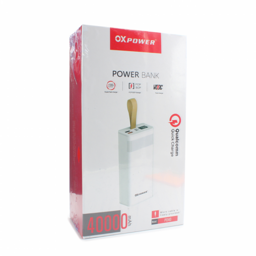 Back up baterija Oxpower PD40 PD QC 22.5W 40000 mAh bela - Image 5