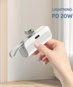 Back up baterija privezak 5000mAh lightning bela