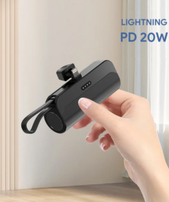 Back up baterija privezak 5000mAh lightning crna
