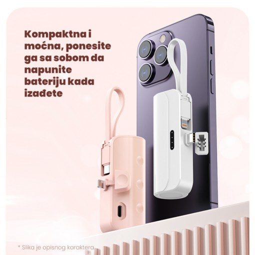 Back up baterija privezak 5000mAh lightning crna - Image 2