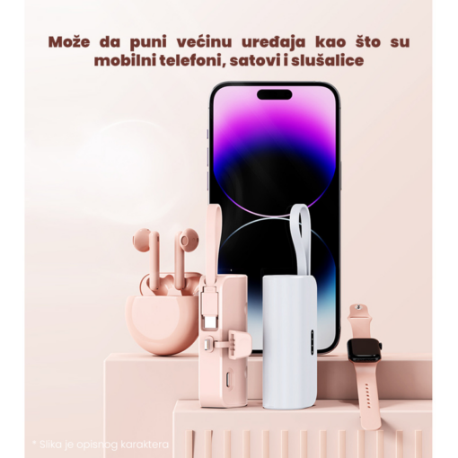 Back up baterija privezak 5000mAh lightning crna - Image 4