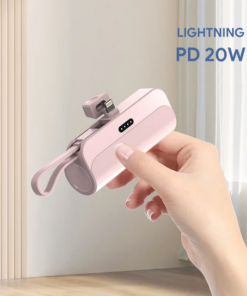 Back up baterija privezak 5000mAh lightning roze