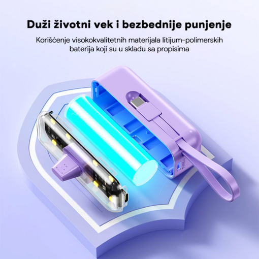 Back up baterija privezak Oxpower 5000mAh lightning crna - Image 5