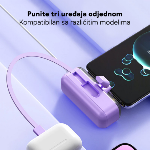 Back up baterija privezak Oxpower 5000mAh Type C roze - Image 4