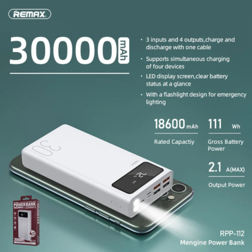Power bank prenosiva baterija REMAX HC RPP-112 30000 mAh - Image 3