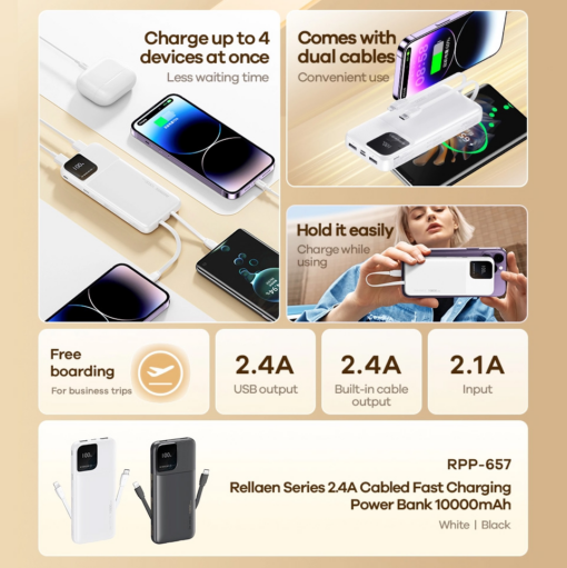 Back up baterija REMAX Rellaen series RPP-657 2.4A 10000mAh bela - Image 2