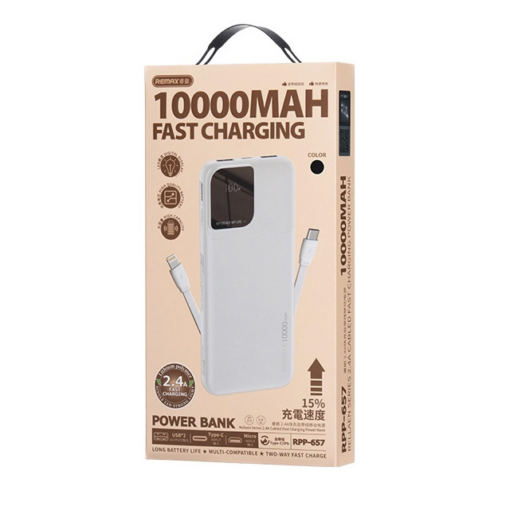 Power bank prenosiva baterija REMAX Rellaen series RPP-657 2.4A 10000mAh crna - Image 4
