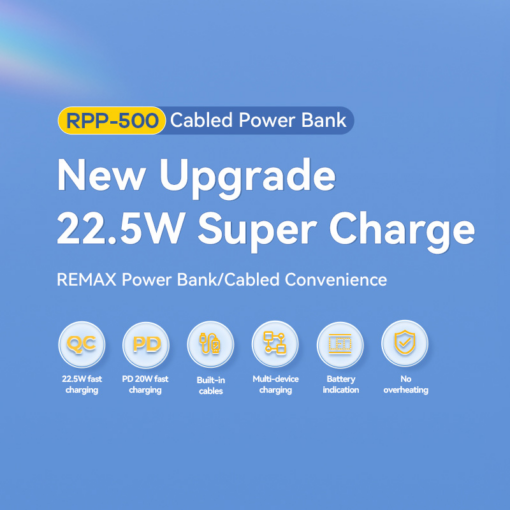 Power bank prenosiva baterija REMAX Suji Series RPP-500 20W+22.5W PD+QC 10000mAh plava - Image 2