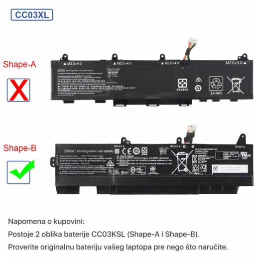 Baterija za laptop HP 840 G7 CC03XL Shape-B HQ2200 - Image 2