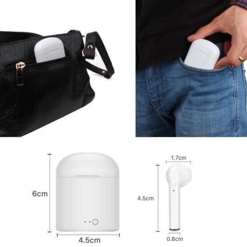 Bluetooth slusalice Airpods i7 mini bele HQ - Image 3