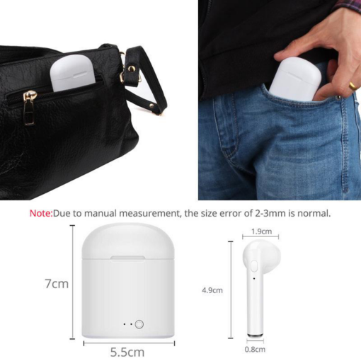 Bluetooth slusalice Airpods i7s TWS ljubicaste HQ - Image 5