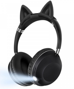 Bluetooth slusalice Cat Ear crne