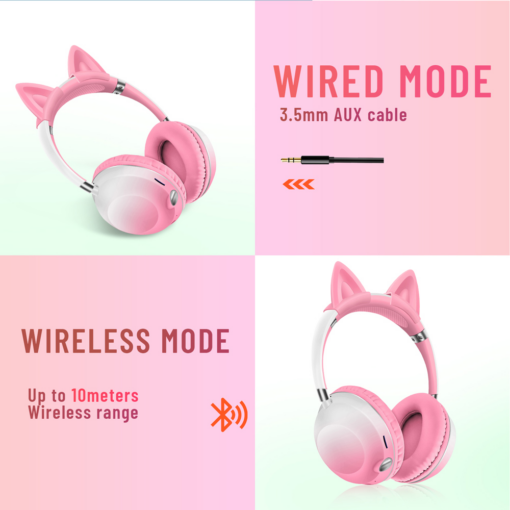 Bluetooth slusalice Cat Ear crne - Image 2