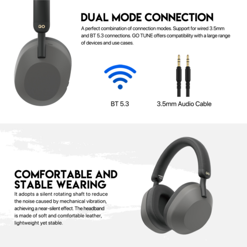 Bluetooth slusalice Fantech GO Tune WH06 sive - Image 3