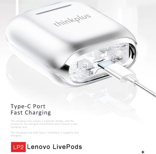 Bluetooth slusalice Lenovo LP2 Airpods bele - Image 3