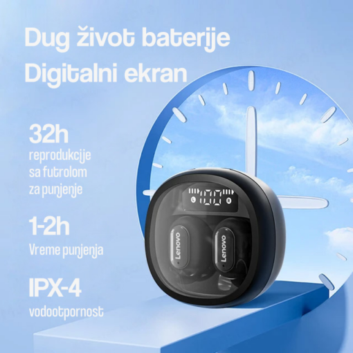 Bluetooth slusalice  Lenovo Thinkplus Airpods crne - Image 2