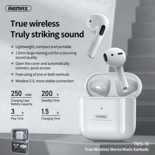 Bluetooth slusalice REMAX TWS-10i crne - Image 2