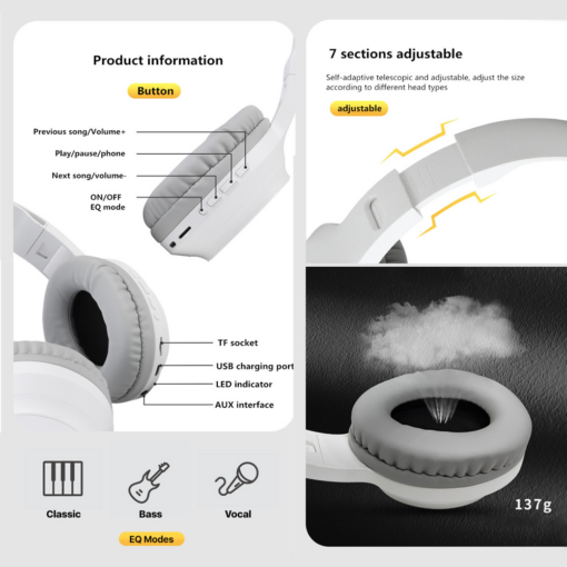Bluetooth slusalice Sodo SD-703 roze - Image 2