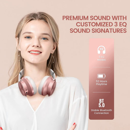 Bluetooth slusalice DOQAUS VOUGE 5 roze - Image 2