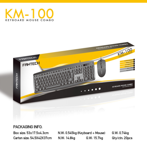 Combo mis i tastatura Fantech KM-100 crni - Image 4