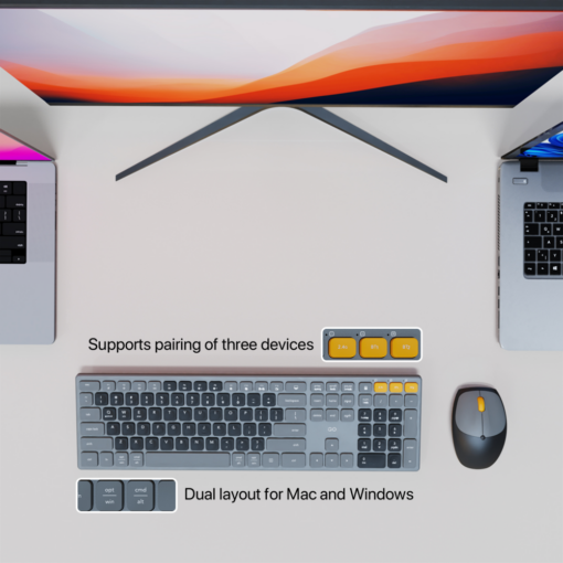 Combo mis tastatura wireless Fantech WK-895 sivi - Image 5