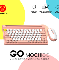 Combo mis tastatura wireless Fantech WK-897 GO Mochi80 narandzasti